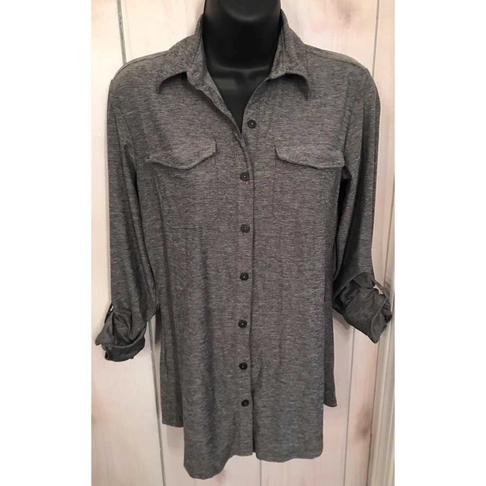 Gray Button Down Blouse - image 1